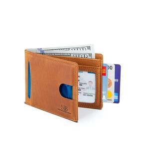 Serman Brands 2 ID Window Wallet for Men RFID Blocking Leather, Bifold Top Flip, Extra Capacity Travel Wallet
